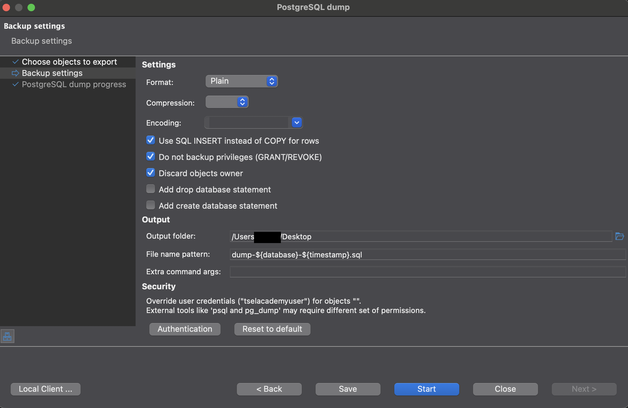 Opening PostgreSQL dump file in text editor showing restrict commands